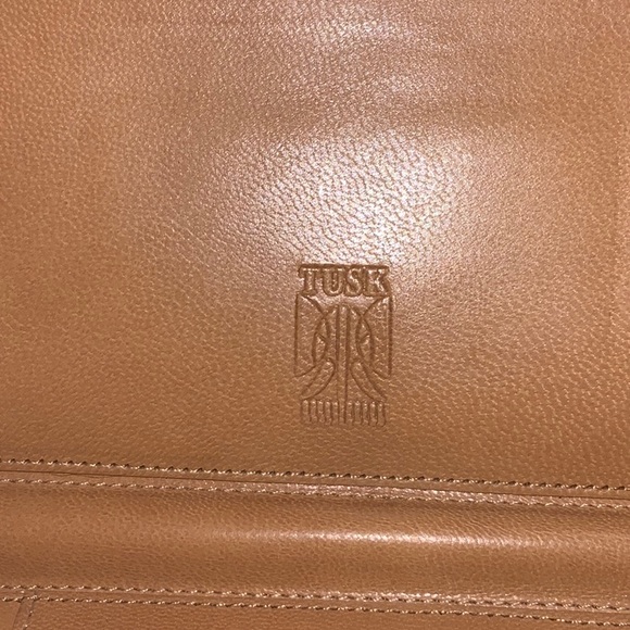 TUSK Black/Tan Leather Envelope Clutch/Wallet - Picture 5 of 14